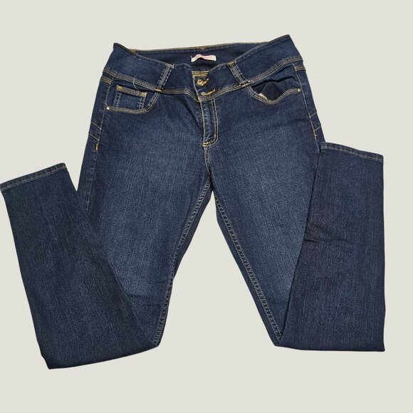 Andrea Denim - Andrea Womens Dark Wash Blue  Jeans Cotton Blend Stretch Denim  Size 11